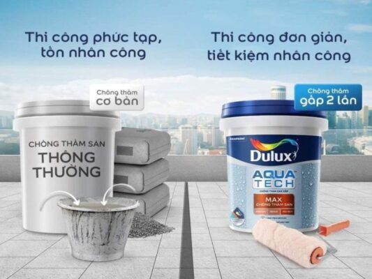 Sơn chống thấm Dulux Aquatech Flex W759 thùng 6kg và 20kg